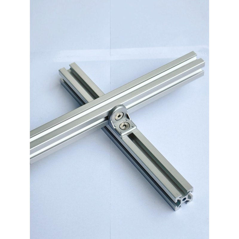 พร้อมส่ง ชุดยึดสำหรับเฟรมโปรไฟล์ไขว้ ยึดกากบาทเฟรม cross bracket for Aluminum Profile ครบเซท โปรไฟล์