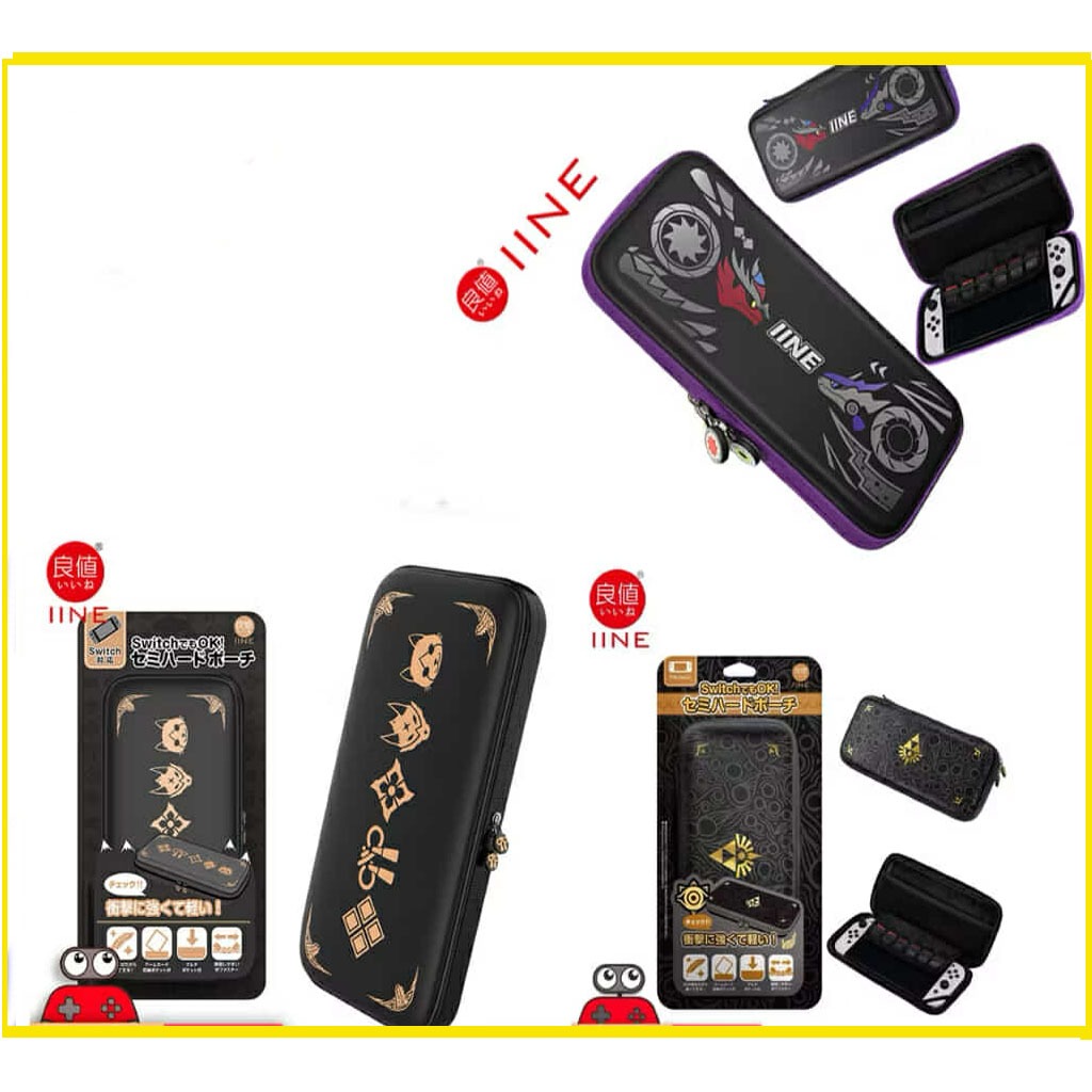Iine เคสคุณภาพคุ้มค่า คุ้มราคา Nintendo Switch/oled pokemon/zelda/mh กระเป๋าและเคส กันน้ำ กันกระเเทก