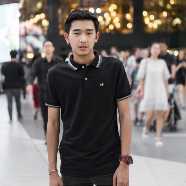 มีถึง 10XL อก 60” BULLTUS BRAND เสื้อโปโล สีดำ (ขอบดำ) 3 Tone Collection มี XXL