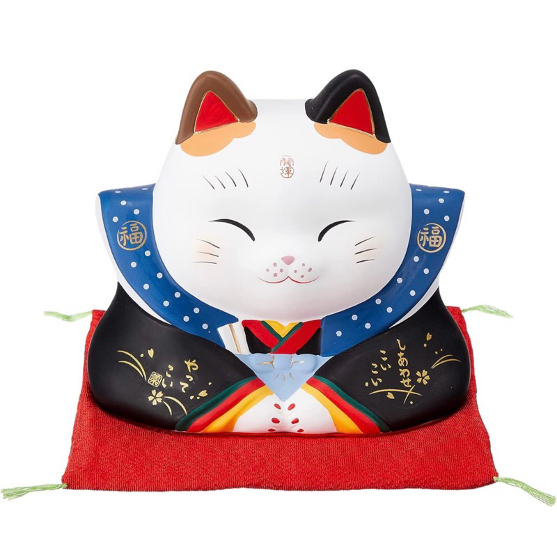 แมวกวัก Yakushi Kiln Nishiki Fukusuke Maneki Neko 7845