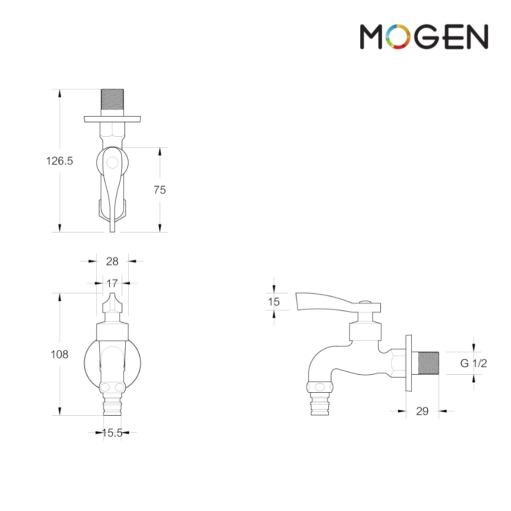 MOGEN ก๊อกน้ำสนาม ชุบโครเมียม รุ่น FCF02 ราคา ถูกที่สุด ดีลบีเคเค แกลเลอรีภาพที่ 3