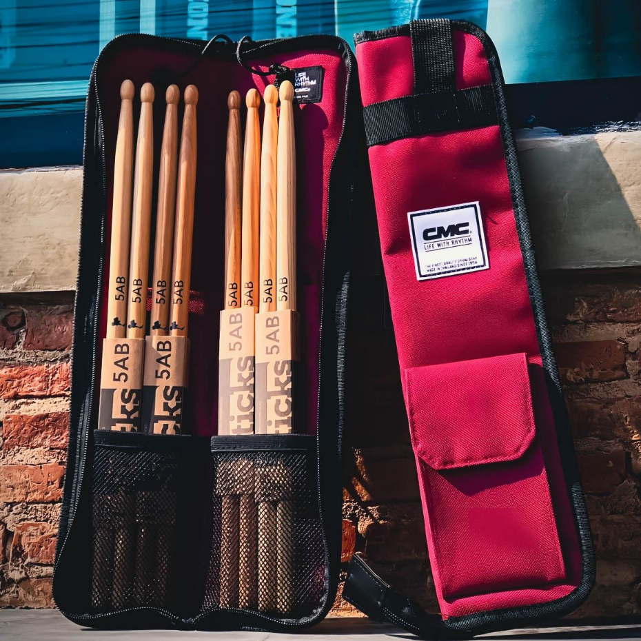 [รุ่นขายดี-🔥] กระเป๋าไม้กลอง CMC Drum Stick Bag (รุ่นใบเล็ก) ใส่ได้หลายคู่ กระเป๋าใส่ไม้กลอง เลือกสีได้ สำหรับใส่ไม้กลอง