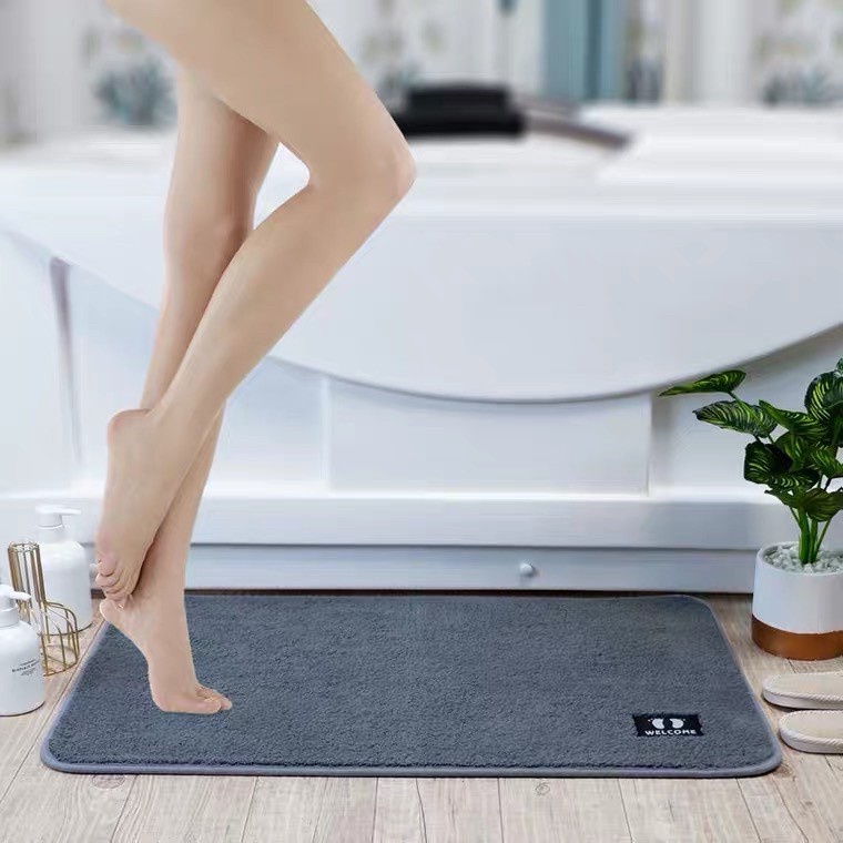 พรมเช็ดเท้า พรมห้องน้ํา ซับน้ำได้ดี พรมกันลื่น พรมห้องนอน นุ่มสบายเท้า 40X60cm คุณภาพดี สีไม่ตก พร้อมส่ง - รูปที่ 5