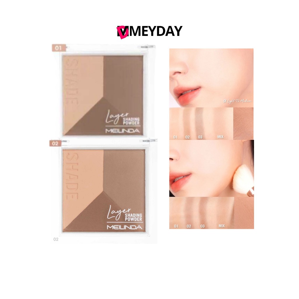 MEILINDA Layer Shading Powder คอนทัวร์ ไฮไลท์เฉดดิ้ง กรอบหน้า เมลินดา MC5083