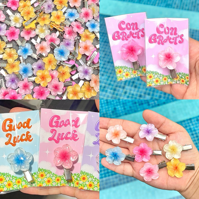 กิ๊บติดผม กิ๊บดอกไม้(ราคาต่อ1ชิ้น)+มีการ์ดให้เลือก giveaway ของขวัญปัจฉิม ของแถมลูกค้า ของชำร่วย