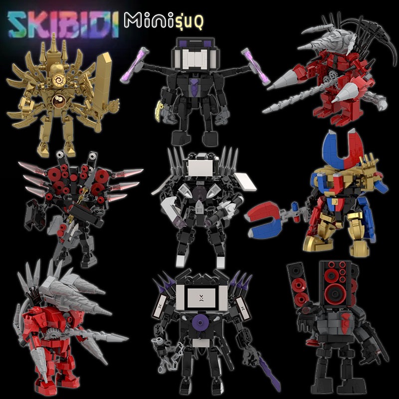 (รุ่นQน่ารักๆ)skibidi toilet ชุดตัวต่อupgrade clock man tv man speaker man drill man Building Blocks