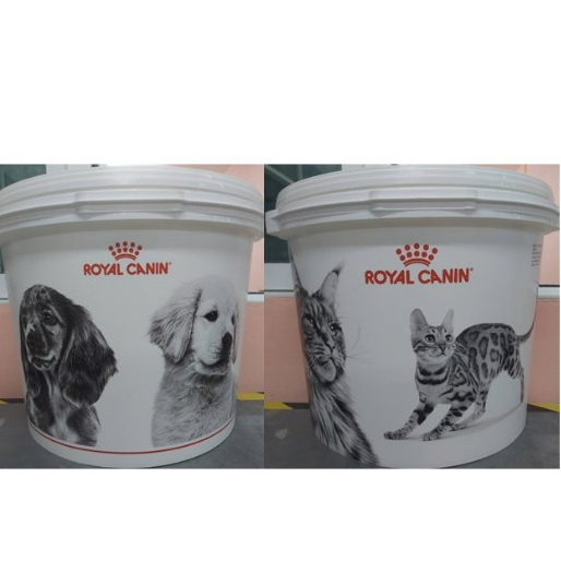 Royal CANIN ถังใส่อาหารรูปแมวและรูปสุนัข ทําจากพลาสติกคุณภาพสูงบรรจุได้4kg.*โปรดอ่านรายละเอียดก่อนสั