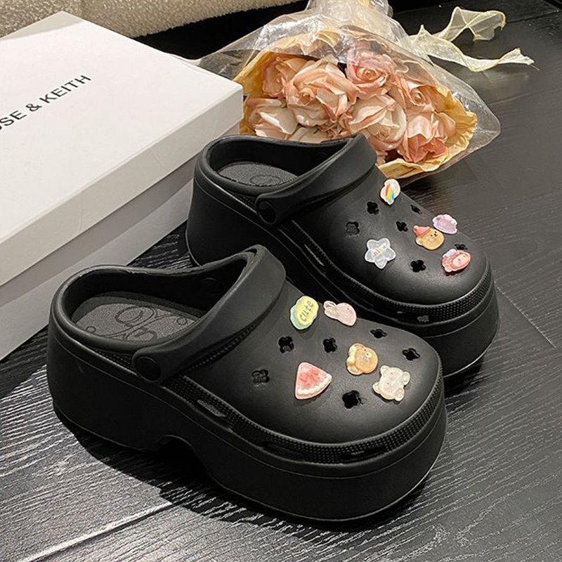 พร้อมส่ง โกดังไทย รองเท้าแตะหัวโตแฟชั่น คอลเลคชั่นนี้บอกเลยว่า ของมันต้องมี วัสดุยางคุณภาพดี หนา ทนทาน พื้นเสริมส้น 7 ซม