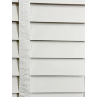 มู่ลี่กันน้ำ มู่ลี่ PVC Faux Wood - FX1001 White Color สีขาวล้วน ขนาดใบ 50mm.