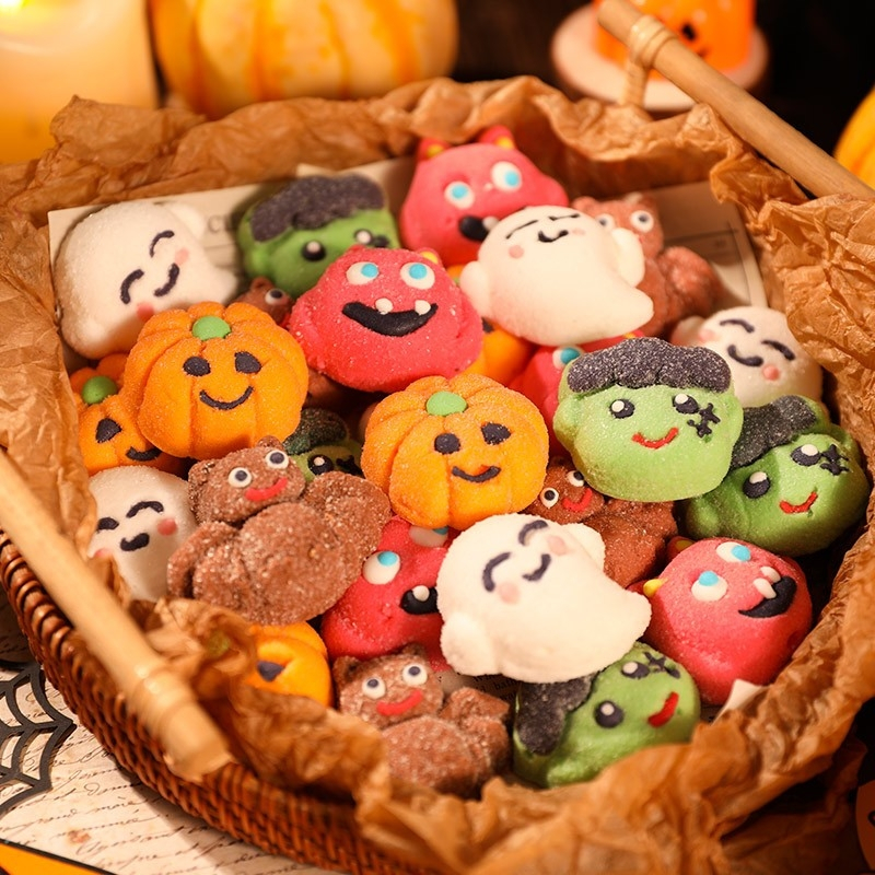 พร้อมส่งในไทย ขนม Halloween มาร์ชเมลโล่เยลลี่ ขนมเยลลี่เคลือบน้ำตาล อมยิ้ม อร่อย หวาน เด็กๆ ชอบมาก