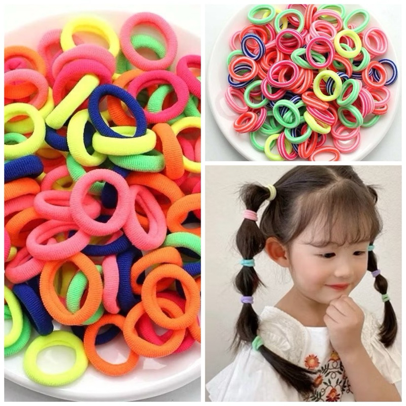100เส้น ยางรัดผมเด็ก ยางรัดผมลูก ยางรัดผมลูกสาว ไม่กินผม ยางรัดผมขนาดเล็ก