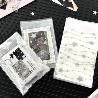 พร้อมส่ง💫ถุงฝากาวแพคการ์ด 50ชิ้น ลายผูกโบว์ ดาว ใส่โฟโต้การ์ด สินค้า สวยมาก ขนาด8*10cm