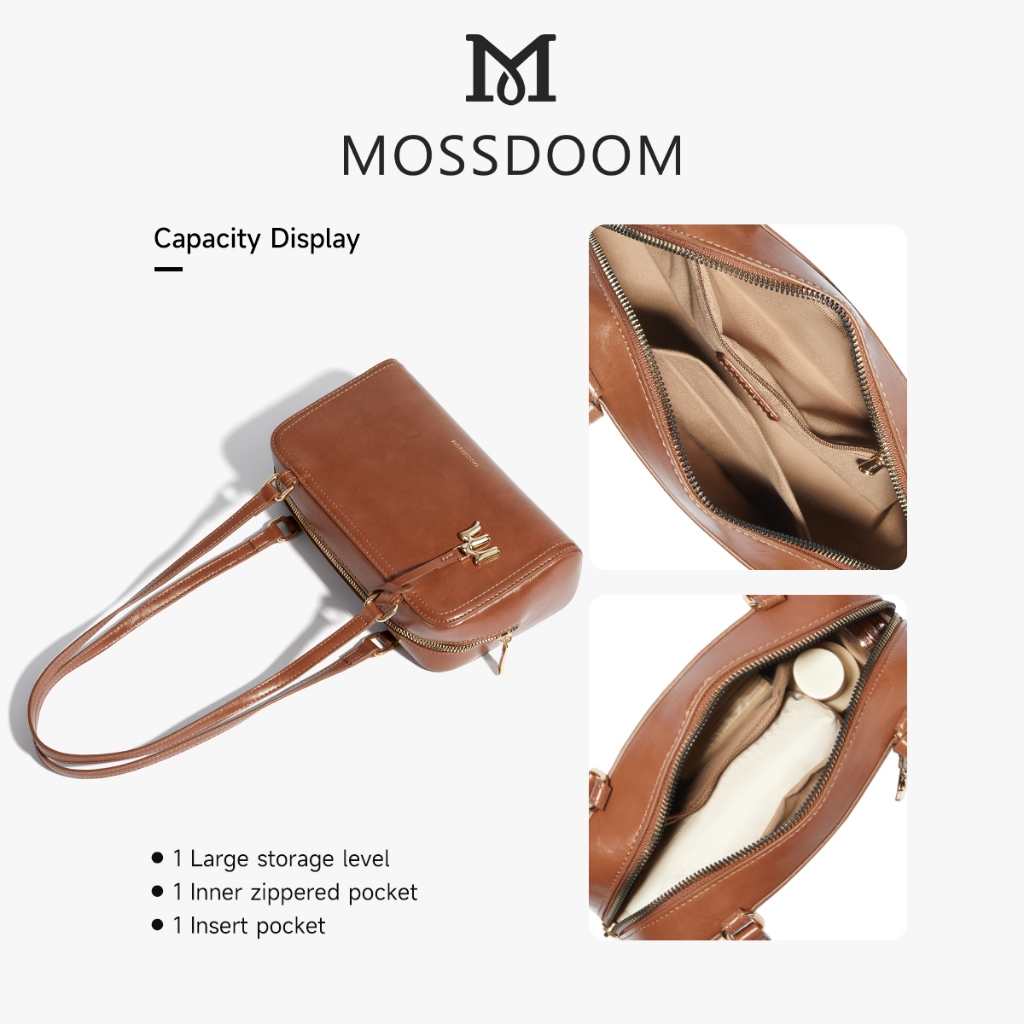 MOSSDOOM Reyna Bag กระเป๋าสะพายไหล่ผู้หญิงลำลองและเรียบง่าย