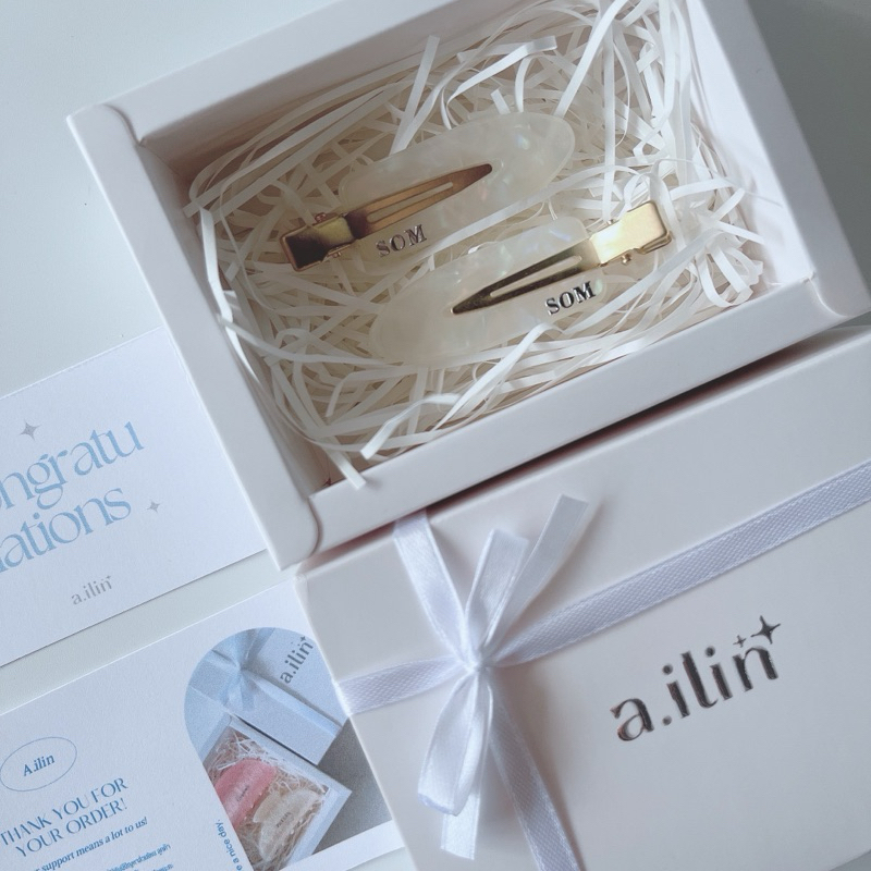 ✧ 𝐚.𝐢𝐥𝐢𝐧 ✧ รุ่น basic 🤍 อ่านรายละเอียดก่อนสั่งซื้อ กิ๊บติดชื่อ หน้าม้า กิ๊บหนีบผม ของขวัญวันเกิด ครบรอบ ปัจฉิม รับปริญญา