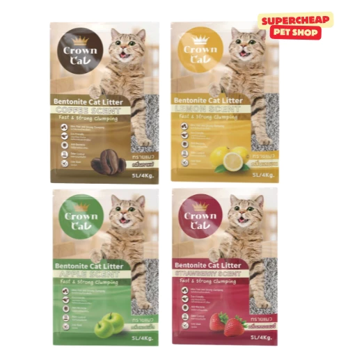 Crown Cat ทรายแมวเบนโทไนท์ ขนาด 5 ลิตร รุ่นใหม่