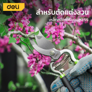 Deli กรรไกรตัดกิ่งไม้ กรรไกรแต่งกิ่ง 8 นิ้ว ตัดแต่งกิ่งไม้ ตัดแต่งใบไม้ ทำสวน Pruning Shears