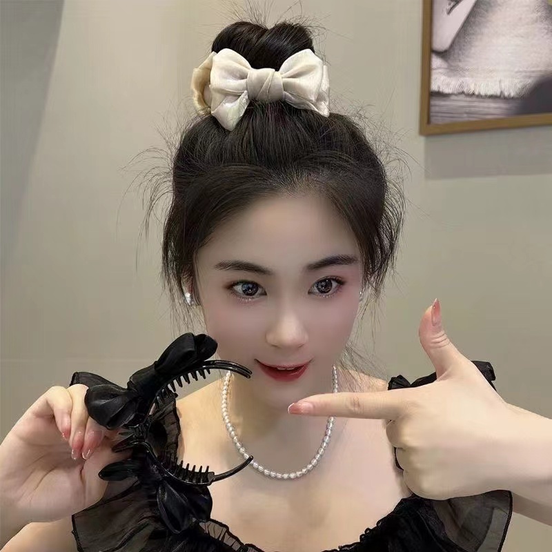 กิ๊บติดผม ประดับโบว์สองด้าน น่ารัก เครื่องประดับผมเจ้าหญิง สวยหรู ของขวัญนักเรียน สไตล์เกาหลี สําหรับผู้หญิง