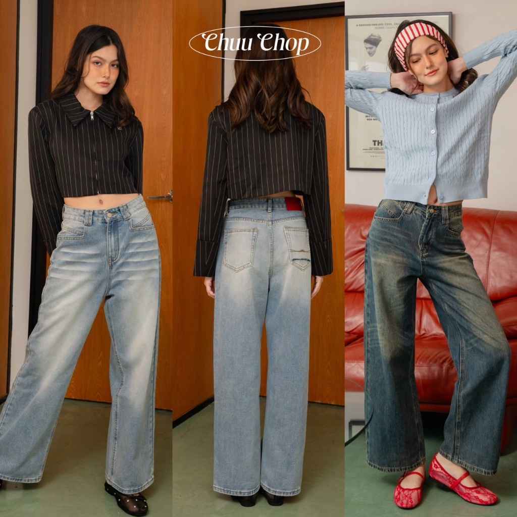 chuuchop(C8500) Moonlight Jeans กางเกงยีนส์ขายาว สีสนิม