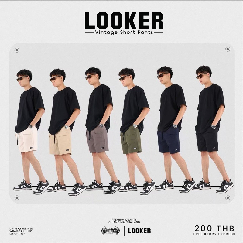 Lookerกางเกงขาสั้นวินเทจLooker แท้100% เอวยืด