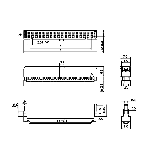 IDC Socket Connector Flat Cable Clamping 8 10 14 16 20 24 รูปที่ 2