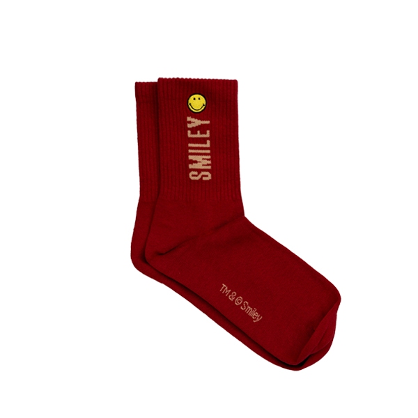 SMILEY® CREW SOCKS  ( MAROON )