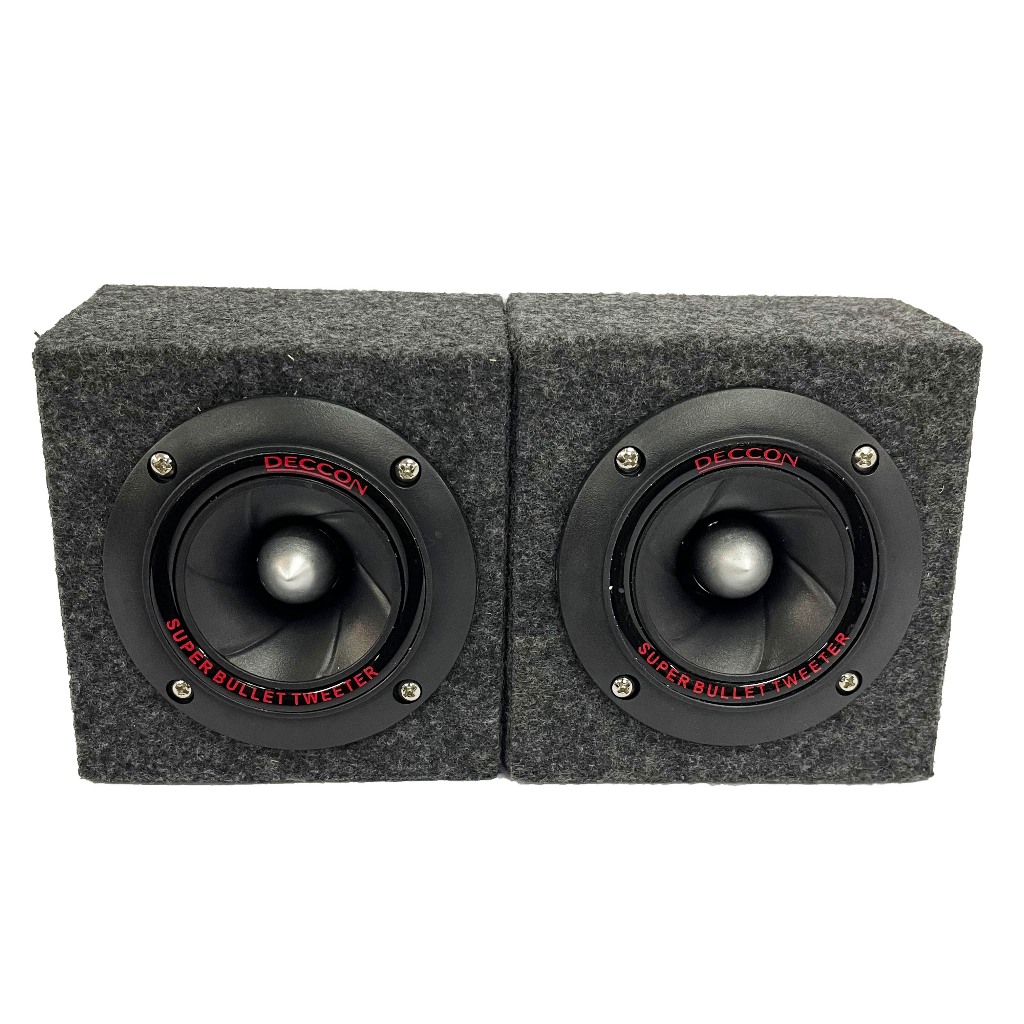 ลำโพงเสียงแหลมขนาด4นิ้ว พร้อมตู้ ใช้กับเครื่องเสียงบ้า-เครื่องเสียงรถยนต์ 2 ชิ้น ตูัประกอบดอก4นิ้ว หุ้มด้วยพรมสีดำ