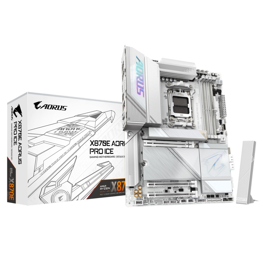 Gigabyte X870E AORUS PRO ICE AMD AM5 Motherboard (เมนบอร์ด)