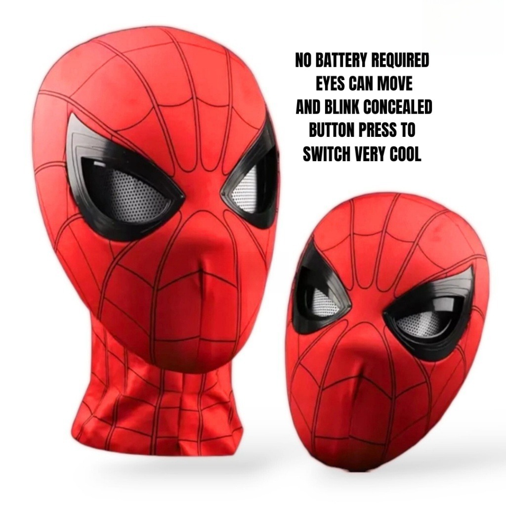 【COD】หน้ากากปิดหัว รูปสไปเดอร์แมน ขยับได้ พร้อมรีโมตคอนโทรลไฟฟ้า บลูทูธ เหมาะกับของขวัญ สําหรับผู้ใหญ่