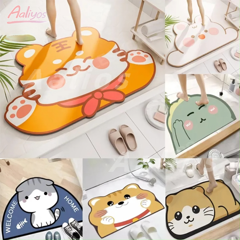 พรมเช็ดเท้า ลายการ์ตูน กันลื่น ดูดซับน้ำได้ดี พรมกันลื่น พรมสําหรับตกแต่งห้อง พรมห้องน้ำ พรมห้องครัว พรมเช็ดเท้าแต่งบ้าน