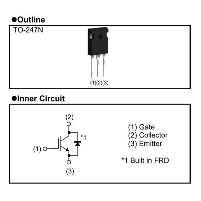 IGBT ไอจีบีที RGCL80TS60DGC11 (จำนวน 10ชิ้น) 600V 65A 148W TO-247 ROHM ของแท้100%