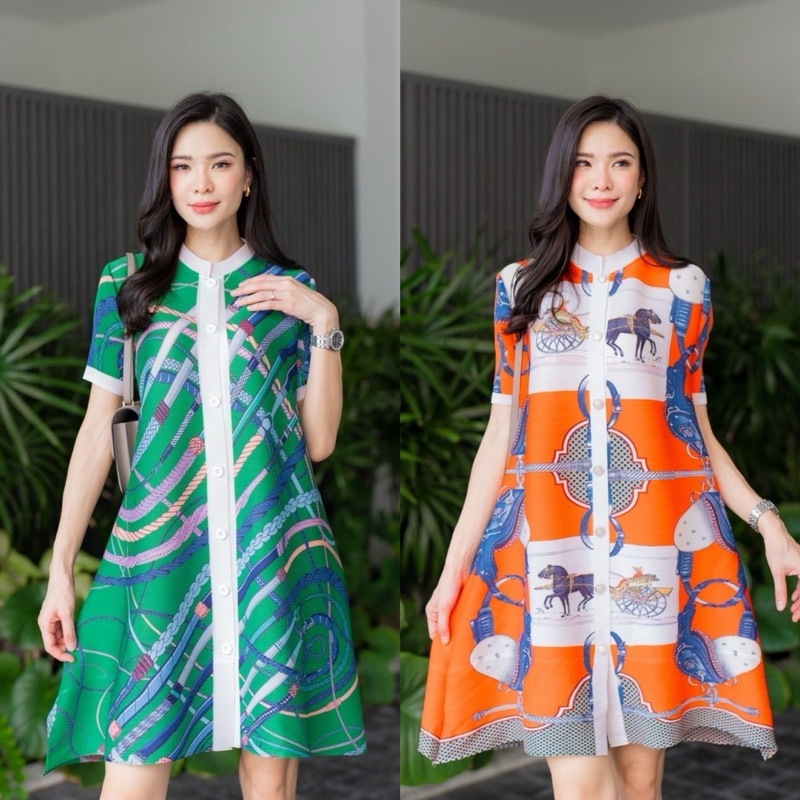 มินิเดรสอัดพลีทงานสวยเกรดพรีเมี่ยม
