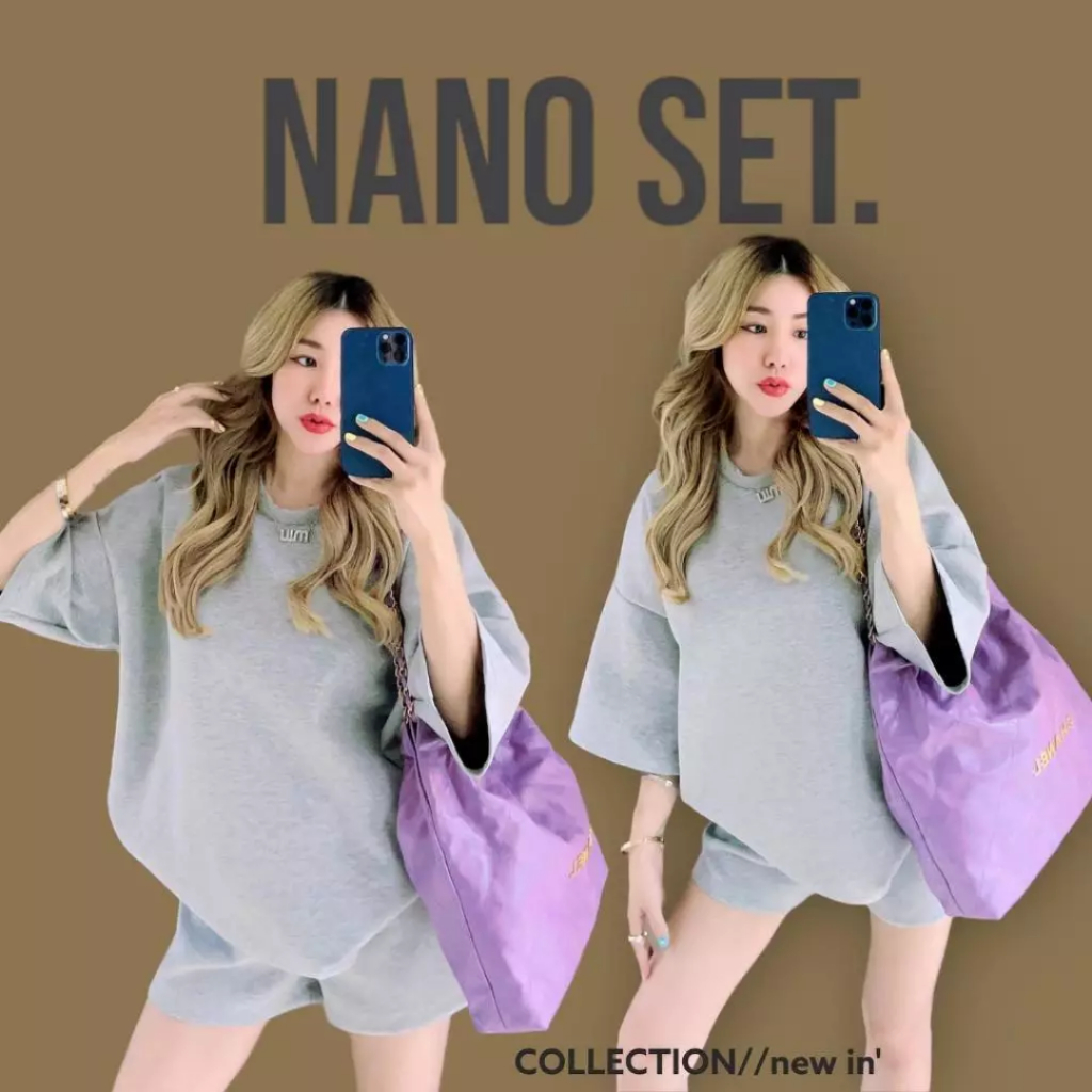 seoul say ꔛ💡 [มือ2] เสื้อยืดผ้าเด้ง Nano ทรง Oversize สีเทา