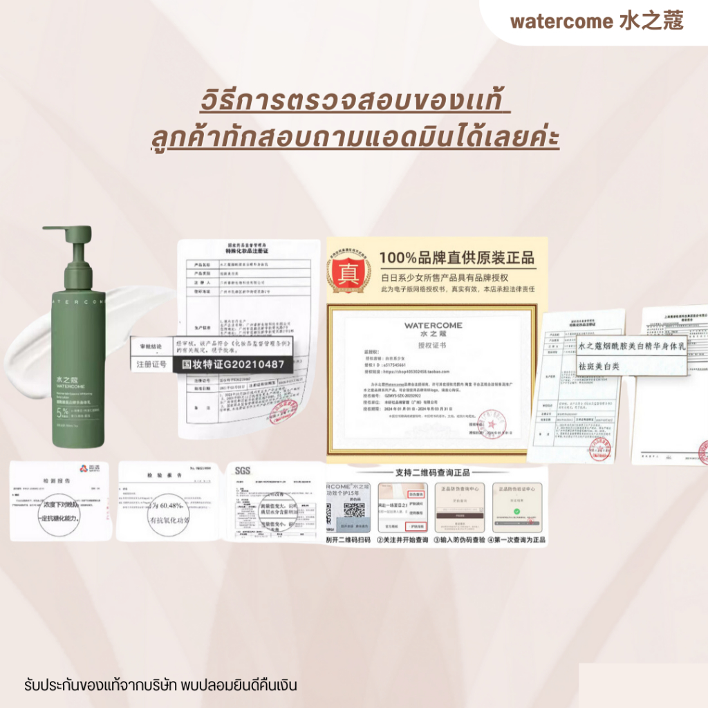 WATERCOME 水之蔻 เจลอาบน้ำ โลชั่น เซรั่ม พร้อมส่งจากไทย กลิ่นหอม 48 ชม. ติดทนนาน ไม่เหนียว ราคา ถูกที่สุด ดีลบีเคเค แกลเลอรีภาพที่ 7