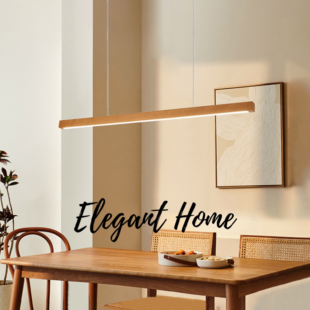 สินค้าพร้อมส่ง【Elegant Home】โคมไฟระย้า LED โคมไฟเพดาน ไฟมินิมอล โคมไฟไม้ สำหรับตกแต่งโต๊ะอาหารหรือโต๊ะทำงาน
