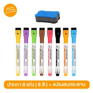 ปากกาไวท์บอร์ด พร้อมส่ง ปากกาลบได้ มีแปรงลบในตัว มีแม่เหล็ก ติดตู้เย็น ปากกายางลบ Whiteboard maker