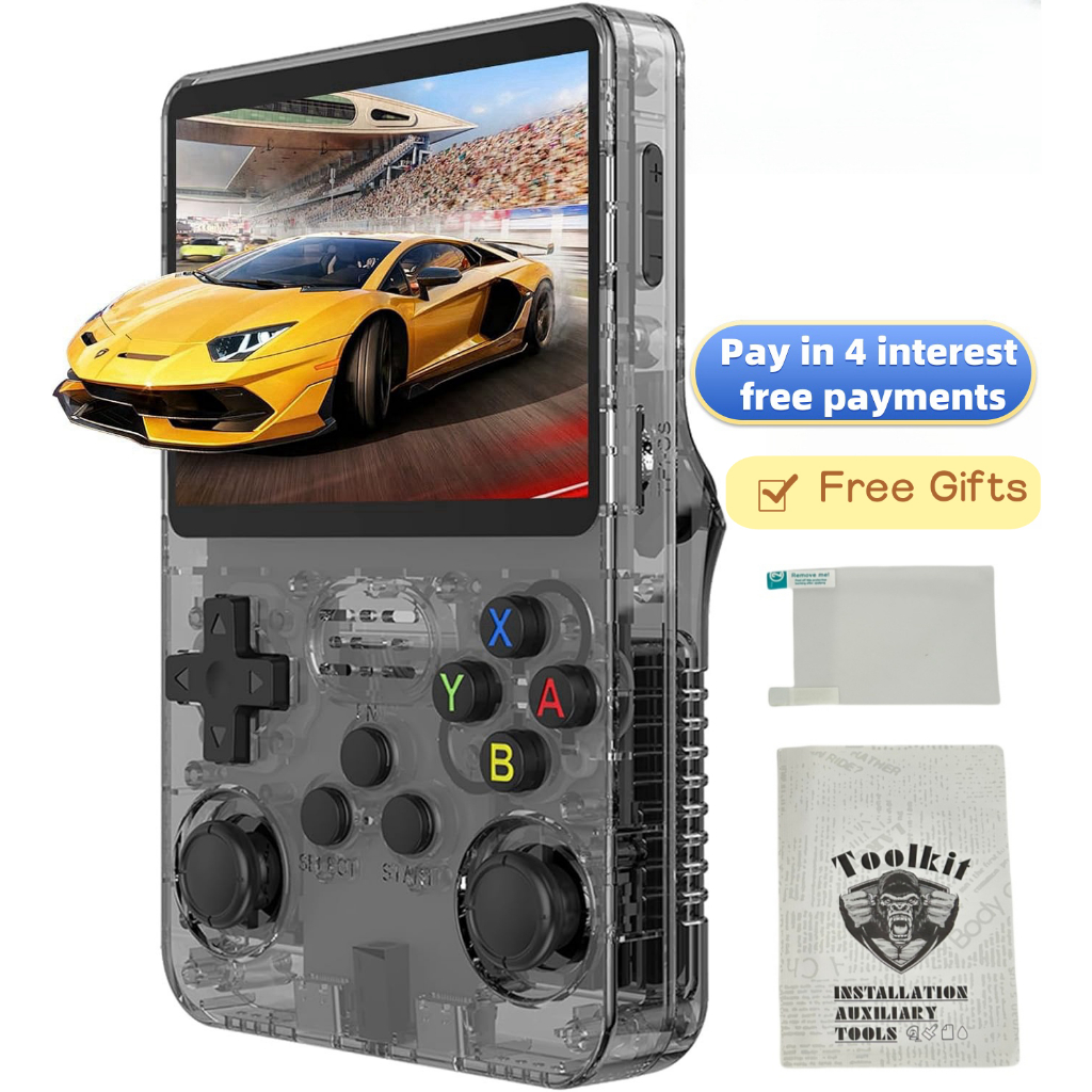 ืNEW R36S 64G 3D Retro mini handheld video game console เครื่องเล่นวิดีโอเกมแบบพกพา15,000+64Gประกัน1ปี