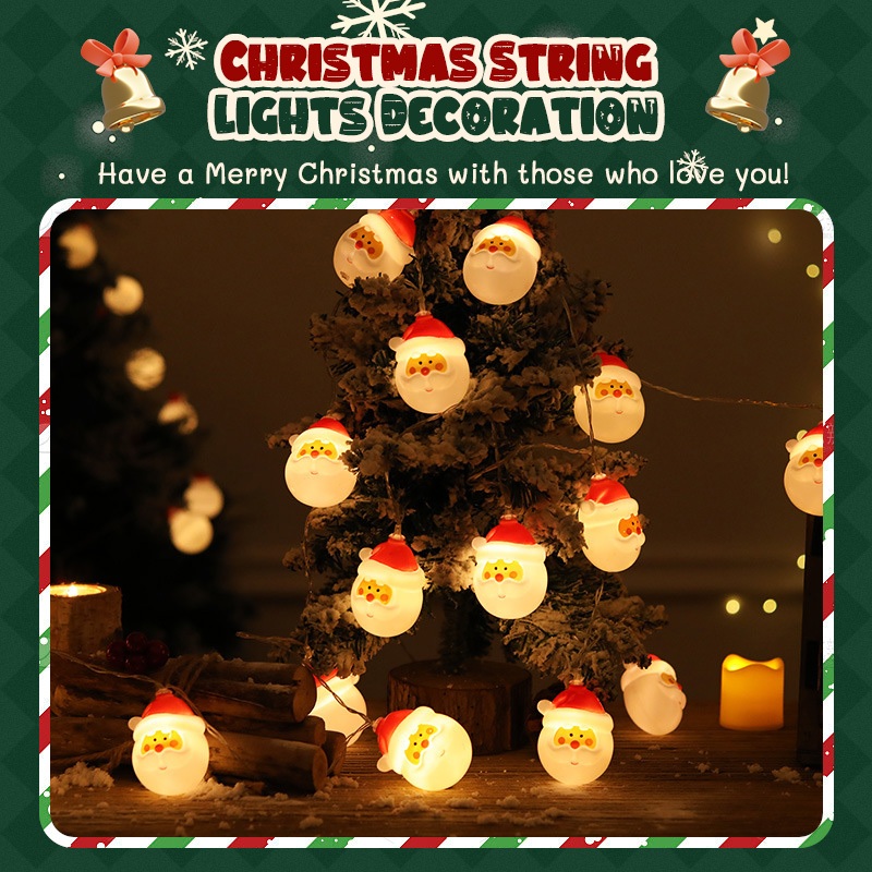 🎅🏻Merry Christmas🎄1.5m มนุษย์หิมะ ไฟประดับ String ไฟต้นคริสต์มาส LED Light ปีใหม่ คริสต์มาสตกแต่งสวนปาร์ตี้วันห//Paveta