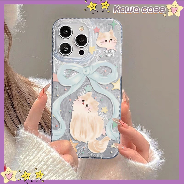 KAWA-เคสโทรศัพท์มือถือ iphone 15 ใหม่ iPhone 15promax 14plus 13 12 แมวน่ารัก 11 เคสป้องกันกันกระแทกแบบนิ่มเต็มตัว