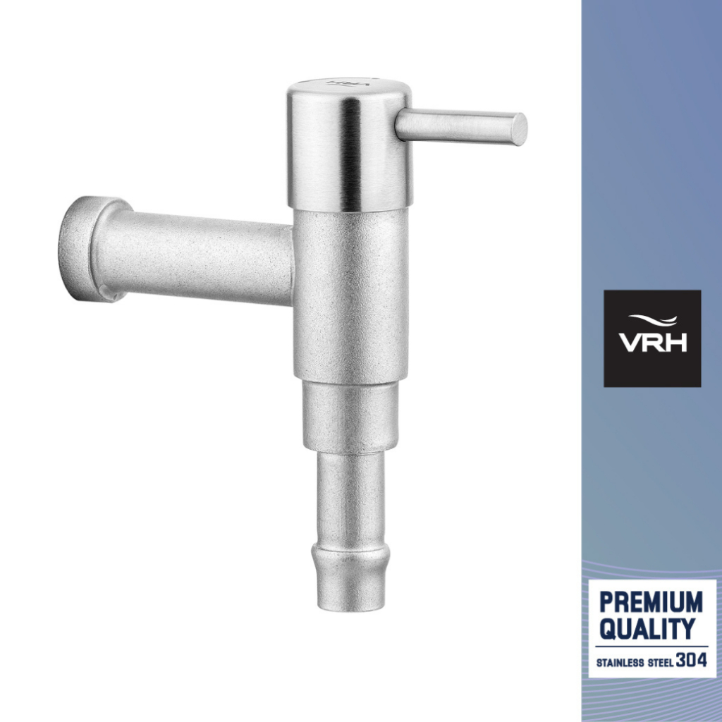 VRH ก๊อกสนาม แบบติดผนัง มีหางปลา รุ่น BONNY (7120K1) ฝายาว (ห่อแอร์) ก๊อกน้ำ HFGJC-7120K6