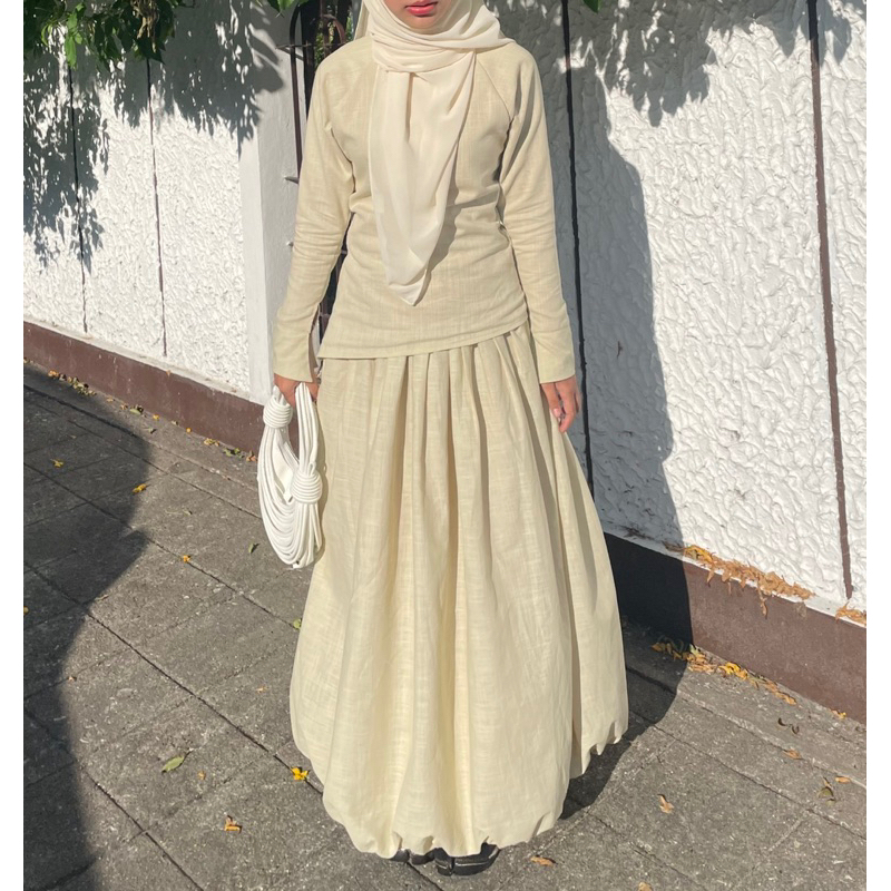 Tiana ชุดเสื้อแขนยาว+กระโปรงบอลลูน