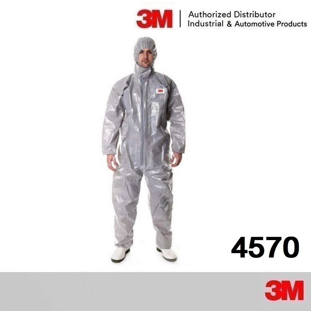 3M ชุดป้องกันสารเคมีรุ่น 4570 ผ่านมาตรฐาน Coverall Grey Type 3/4/5/6