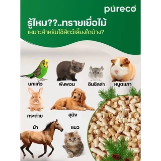 Pureco ทรายแมว ผลิตจากเยื่อไม้สน นำเข้าจากรัสเซีย ขนาด 9 กก. และ 13 กก.