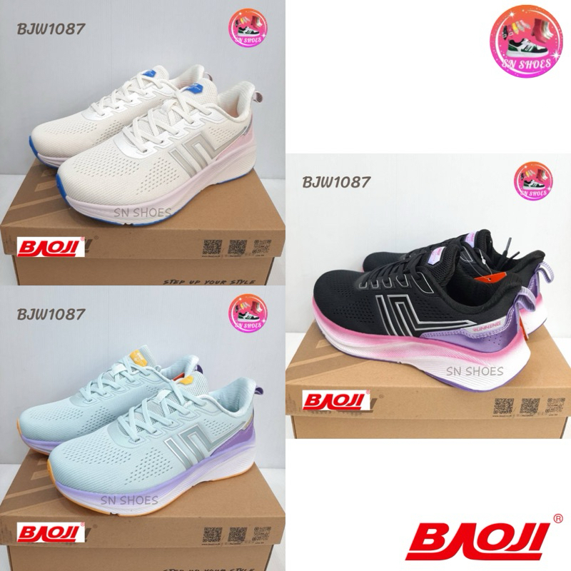 รองเท้าผ้าใบ BAOJI เเท้100% BJW 1087 รองเท้าผ้าใบผู้หญิง ไซร้ 37-41