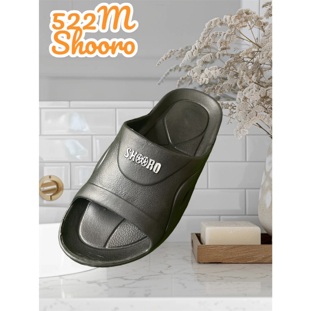 รองเท้าสวมไฟล่อน พื้นหนานิ่มสวมใส่สบายเท้าสุดๆ พื้นสูง4ซม. รุ่น522Shooro ไซร้40-45 สีดำล้วน