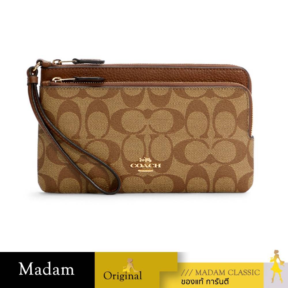 กระเป๋าคล้องมือ COACH C5576 DOUBLE ZIP WALLET IN SIGNATURE CANVAS (IME74)