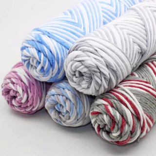 ไหมพรมถักผ้าพันคอ ไหมคอตตอน 8ply 100g ไหมนุ่ม ถักง่าย