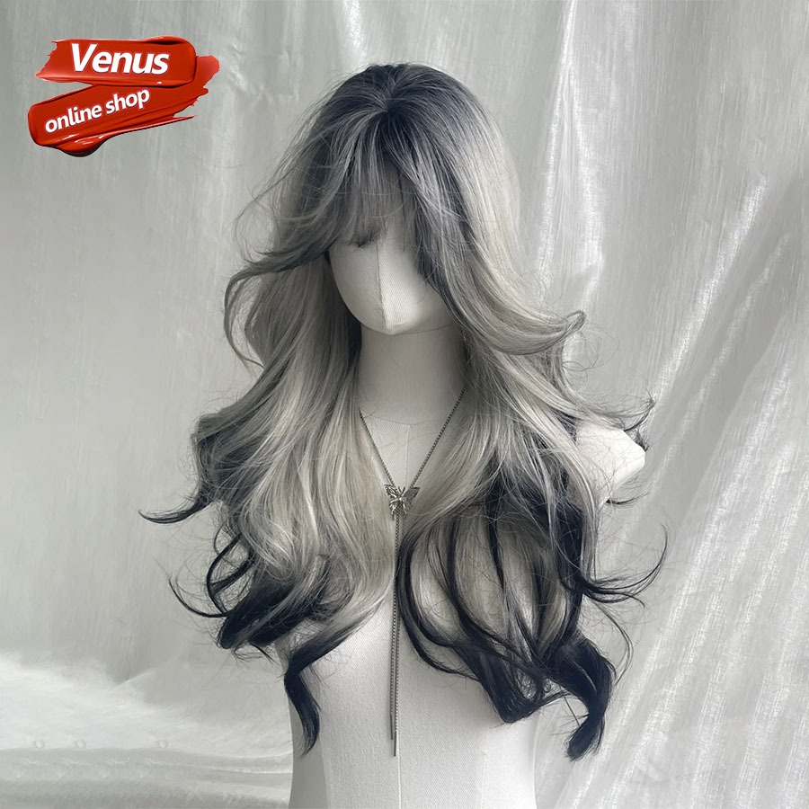 Venus วิกผมหญิง วิกผมยาว วิก วิกผมลูกไม้ด้านหน้า  65CM วิกโลลิต้า วิกผมยาวลอน แถมnetฟร