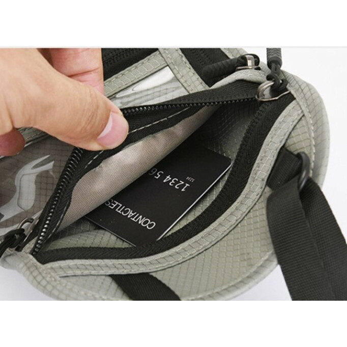 SMกระเป๋าใส่พาสปอร์ต พร้อมแผ่นป้องกันการสแกน RFID ใส่เอกสารการเดินทาง รุ่น WLP-1065 (W4-028) RFID จากร้านSmart Choices