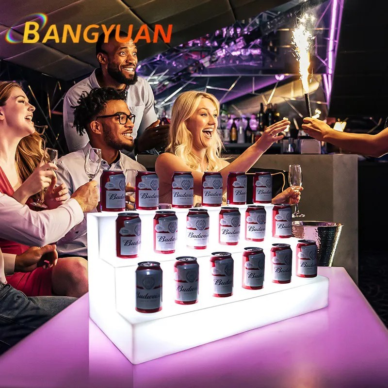 ชั้นวางเรืองแสง ชั้นวางมีไฟ Colorful led light wine 30*30*60CM