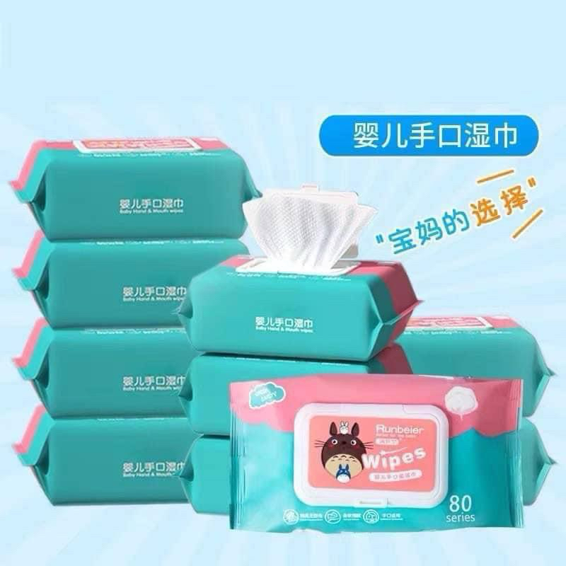 ทิชชู่เปียก Baby Wipes 1ห่อ80แผ่น สูตรน้ำบริสุทธิ์ อ่อนโยนเหมาะสำหรับเด็ก